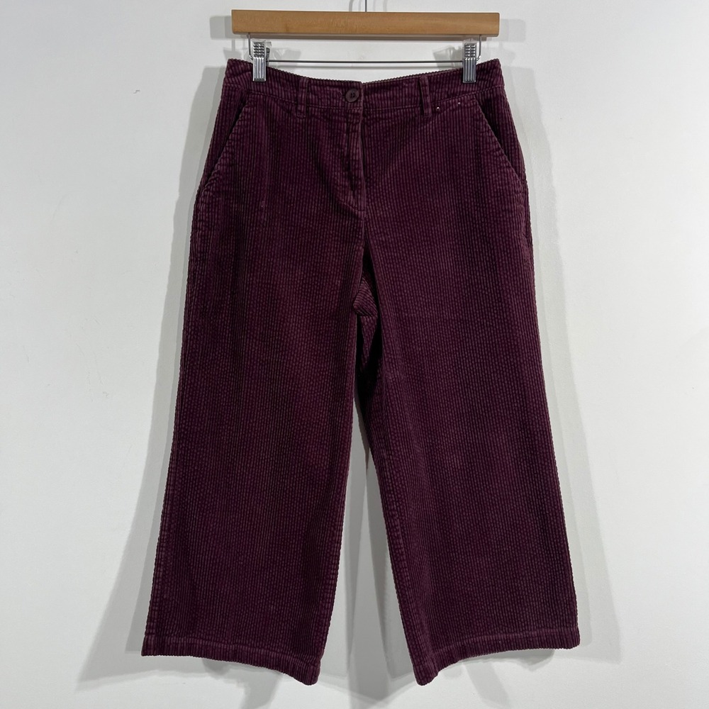 Seasalt Cornwall Academia Asphodel Wide Leg Pants Organic Cotton Corduroy US 6